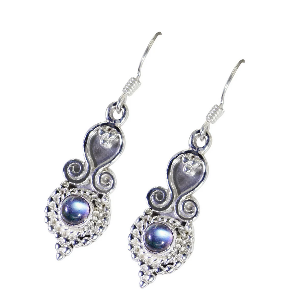 Labradorite French Eun-ji multiple Dangle Gray 925 Silver Earring - Image 3