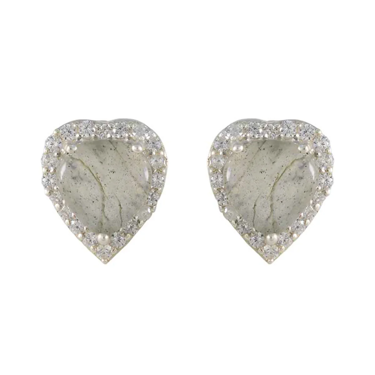 Labradorite French Ines multiple Stud Gray Silver Earring