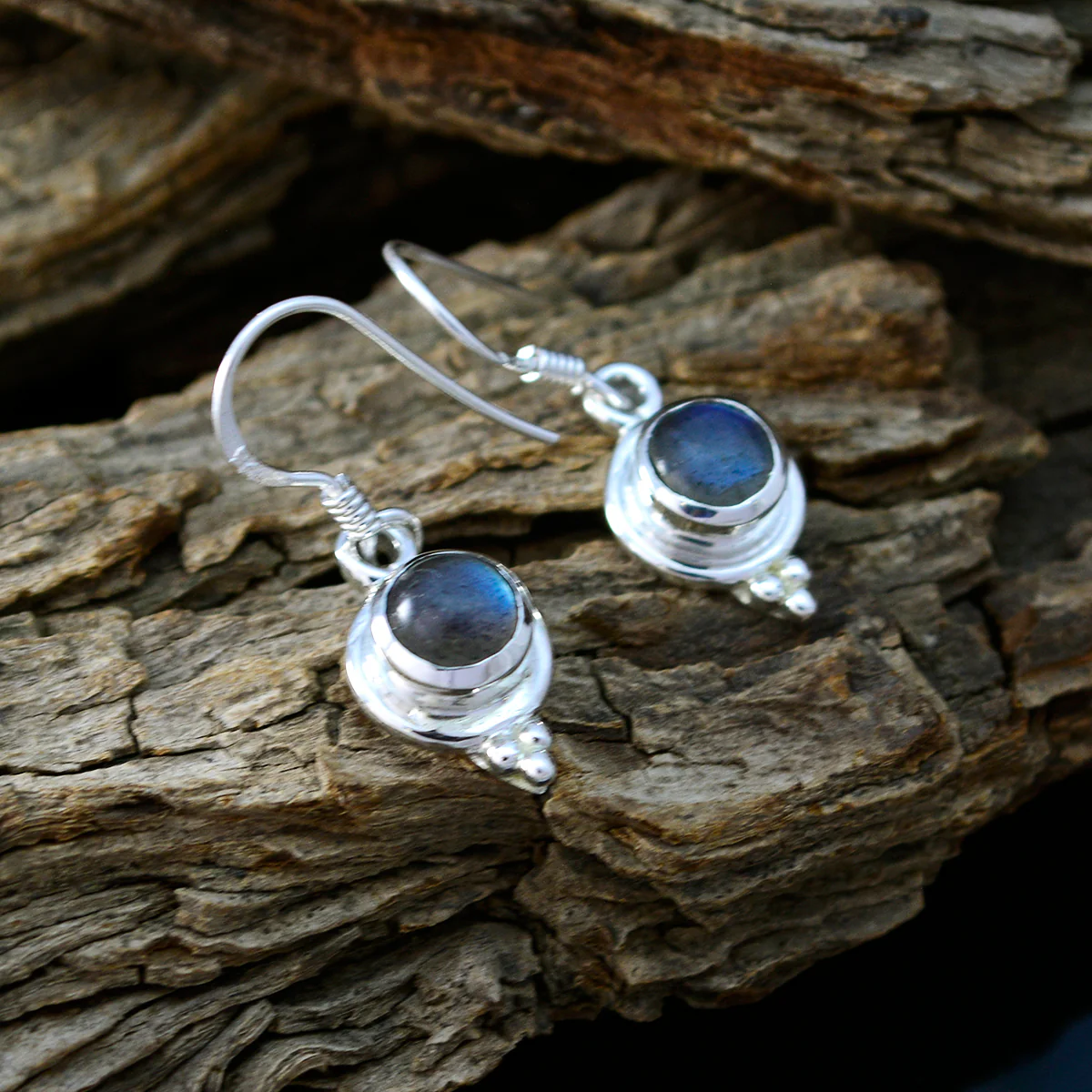 Labradorite Japanese Eun-ji multiple Dangle Gray 92.5 Silver Earring - Image 2