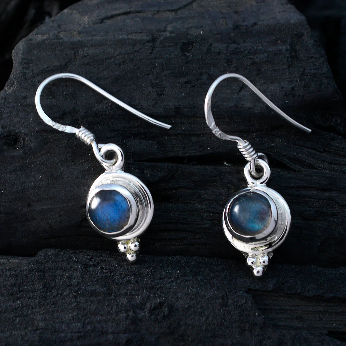 Labradorite Japanese Eun-ji multiple Dangle Gray 92.5 Silver Earring - Image 3