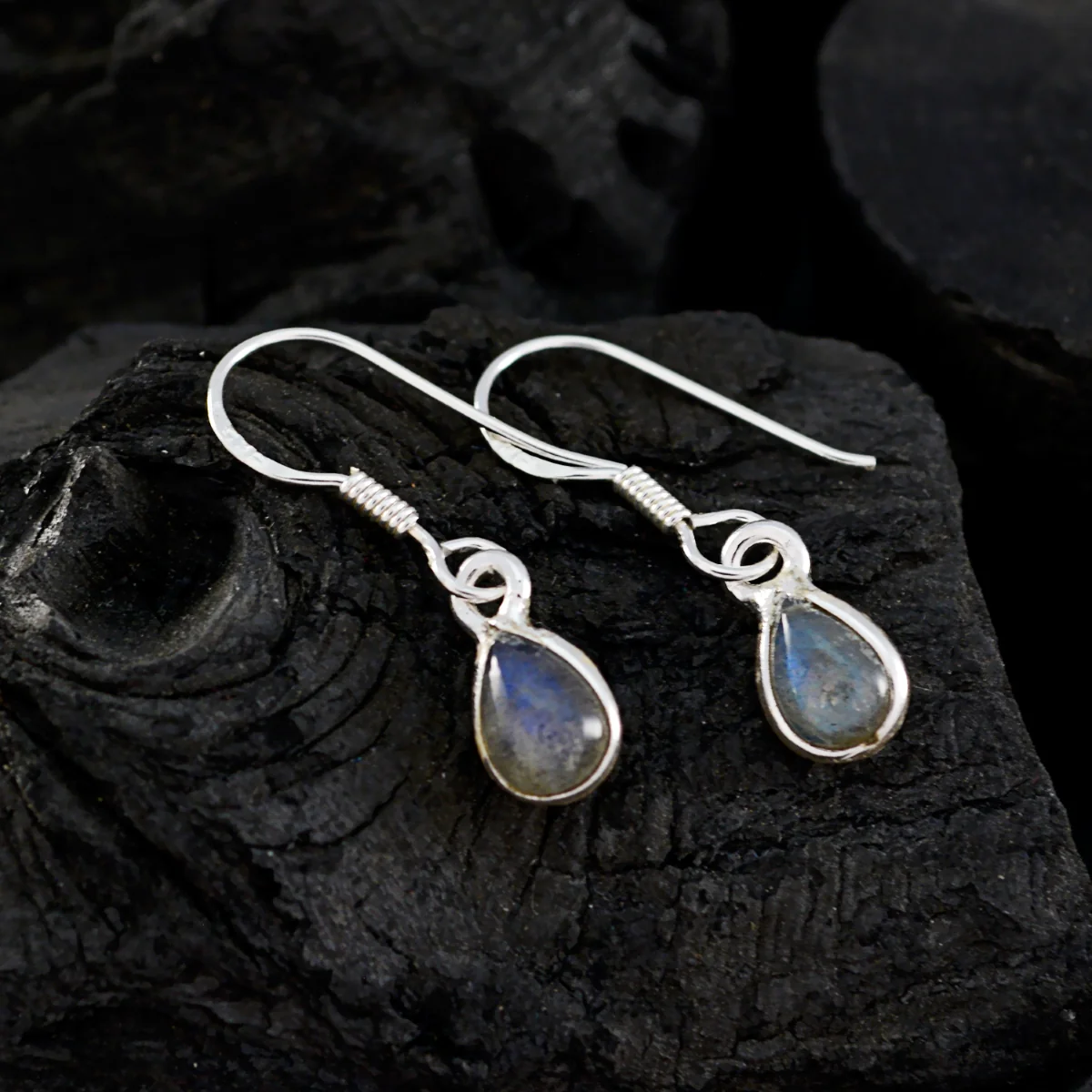 Labradorite Japanese Skylar multiple Dangle Gray 925 Sterling Silver Earring - Image 4