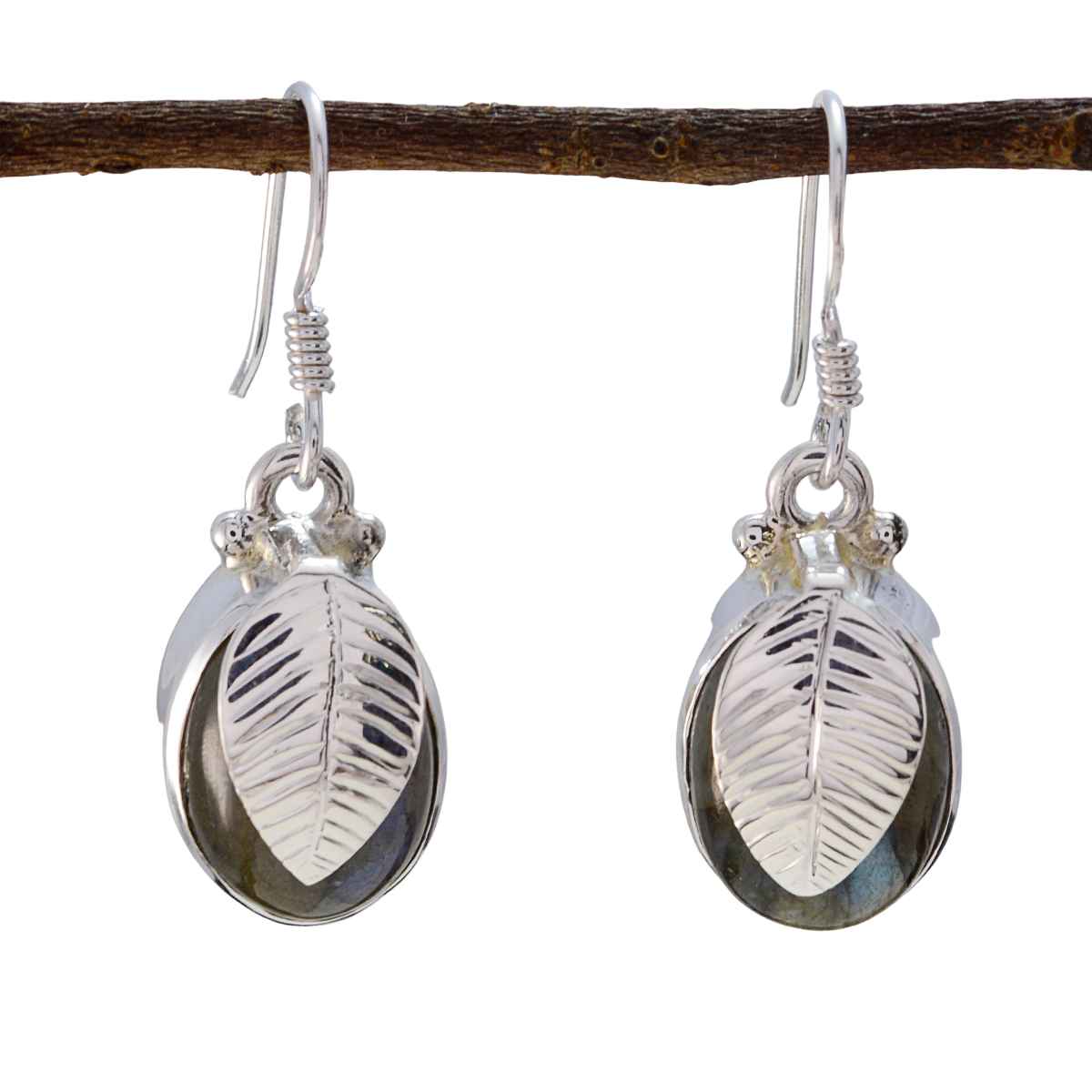Labradorite Moroccan Aiko multiple Dangle Gray 925 Silver Earring