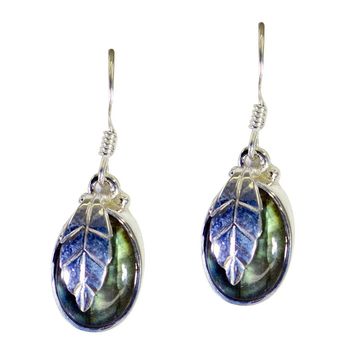 Labradorite Moroccan Aiko multiple Dangle Gray 925 Silver Earring - Image 2
