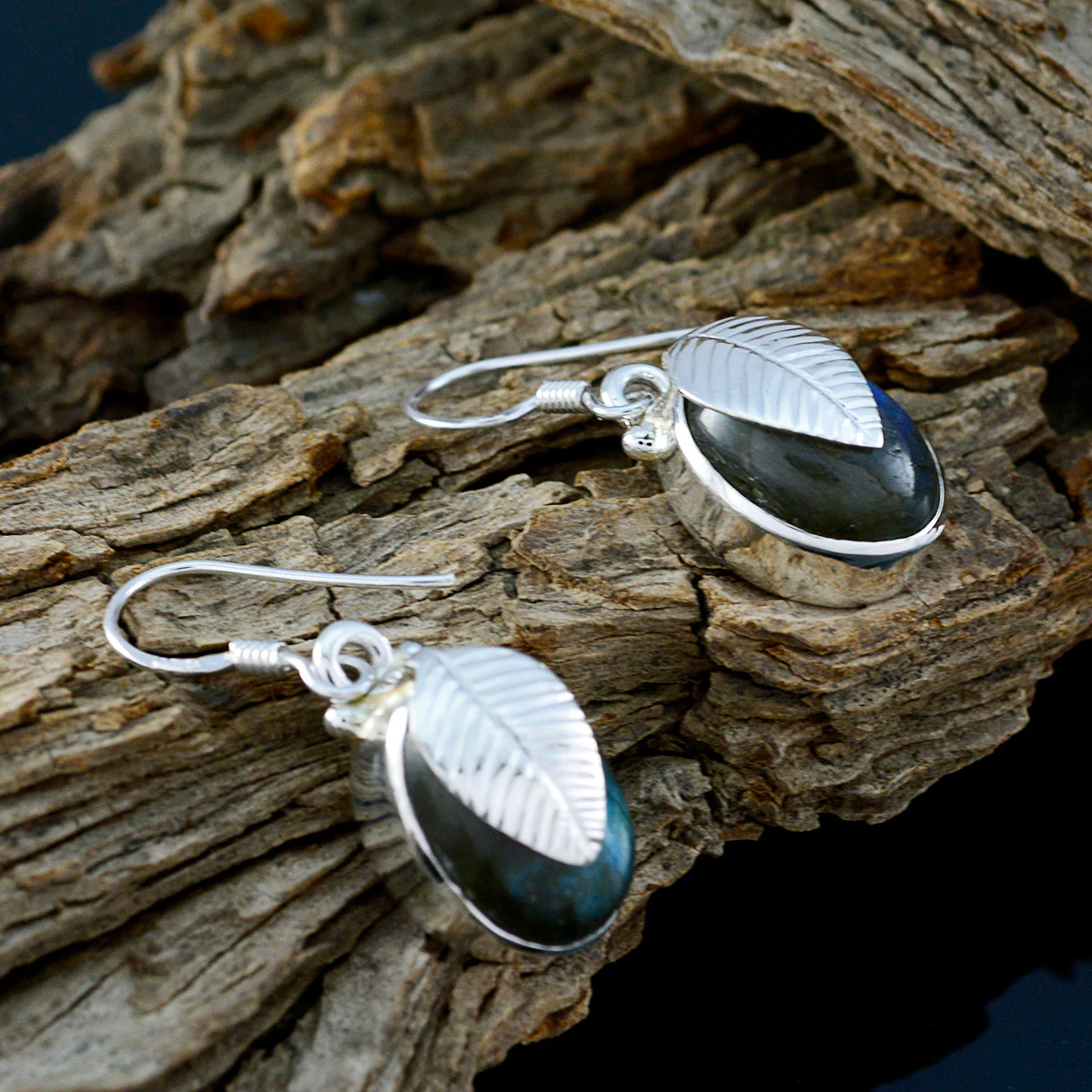 Labradorite Moroccan Aiko multiple Dangle Gray 925 Silver Earring - Image 3