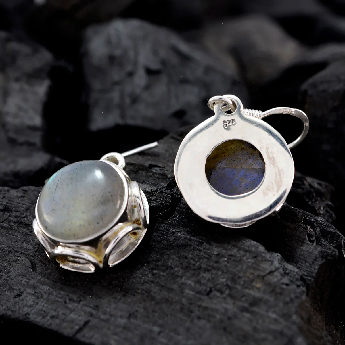 Labradorite Moroccan Julia multiple Dangle Gray 92.5 Silver Earring - Image 4