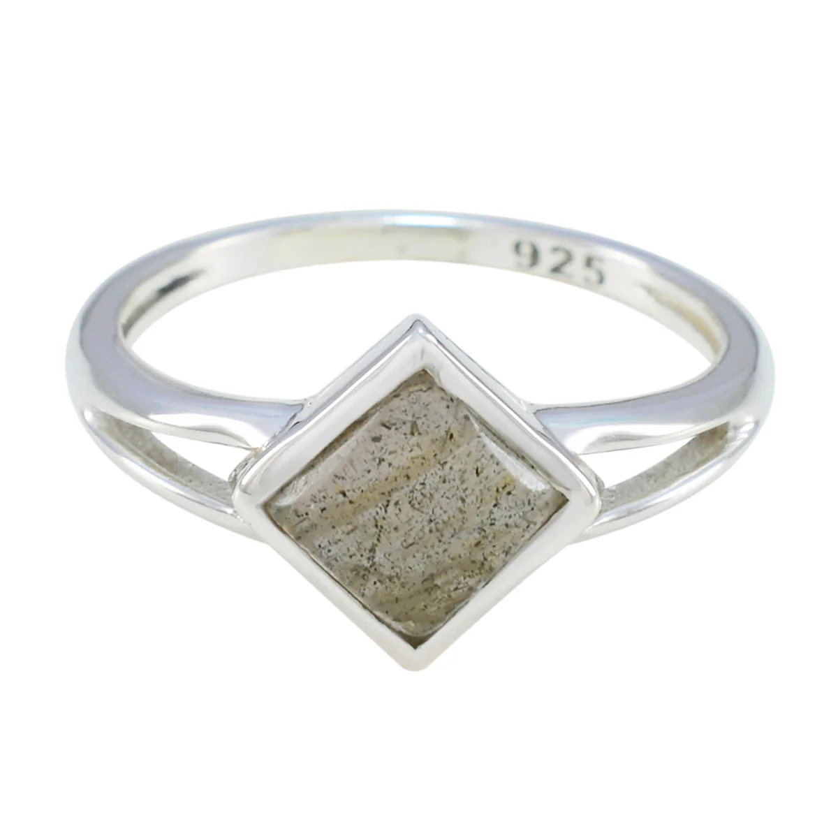 Labradorite Solitaire American Silver Gray Gemstones Dainty Modern Ring Jewellery
