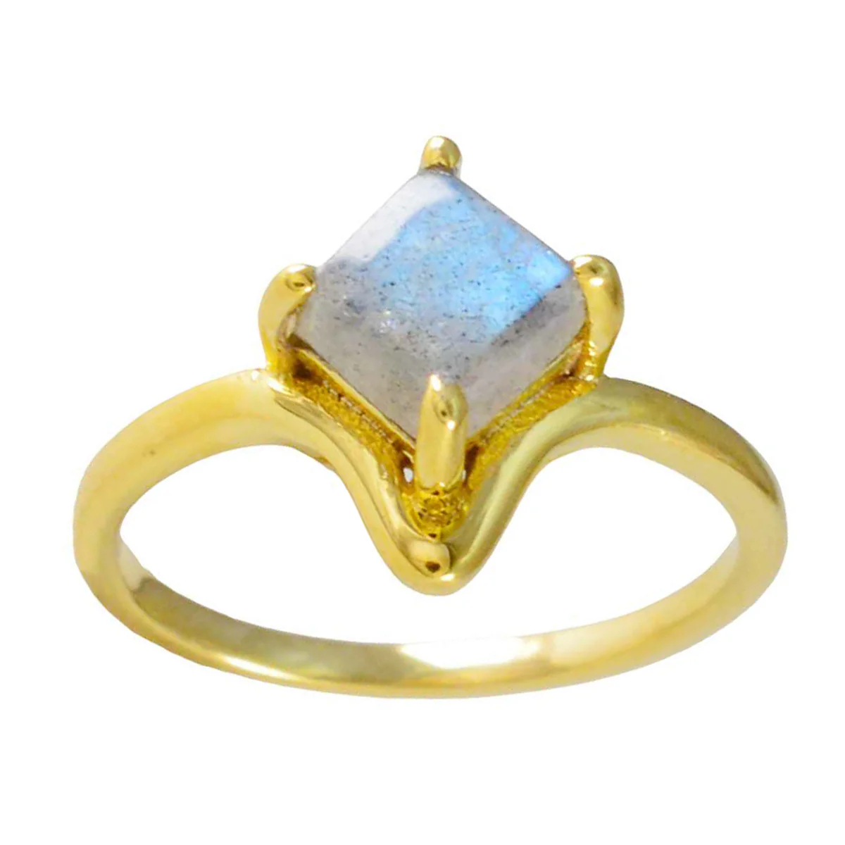 Labradorite Solitaire Indian Silver Brown Gemstone Minimalist Fairytale Ring Jewelry - Image 3
