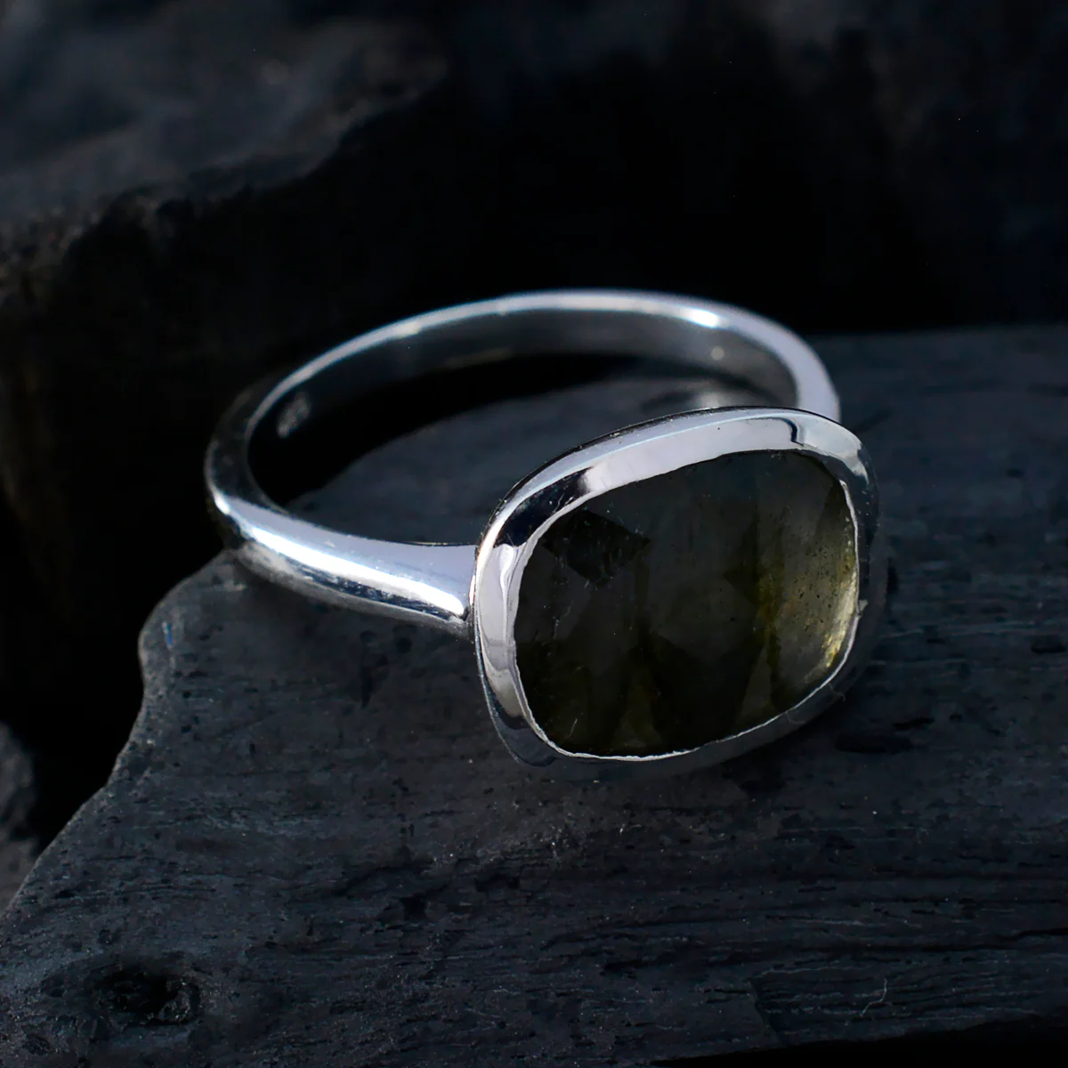 Labradorite Solitaire Indian Sterling Silver Gray Gemstones Minimal Love Ring Jewellery - Image 4