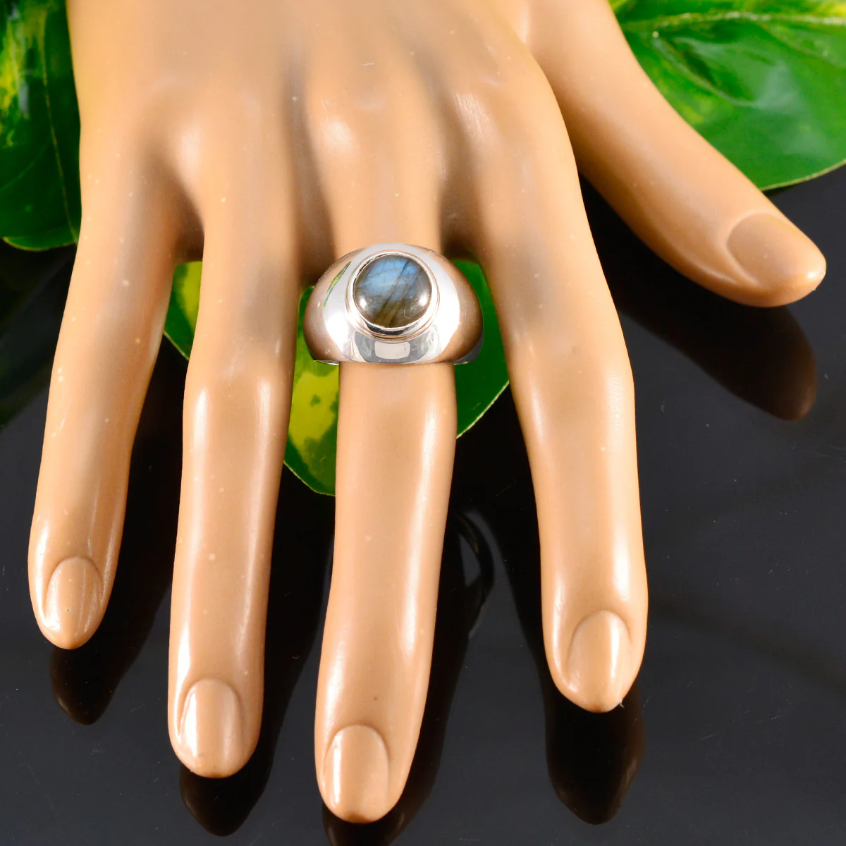 Labradorite Solitaire Moroccan 925 Sterling Silver Gray Gemstone Eye-catching Graceful Ring Jewellery - Image 5