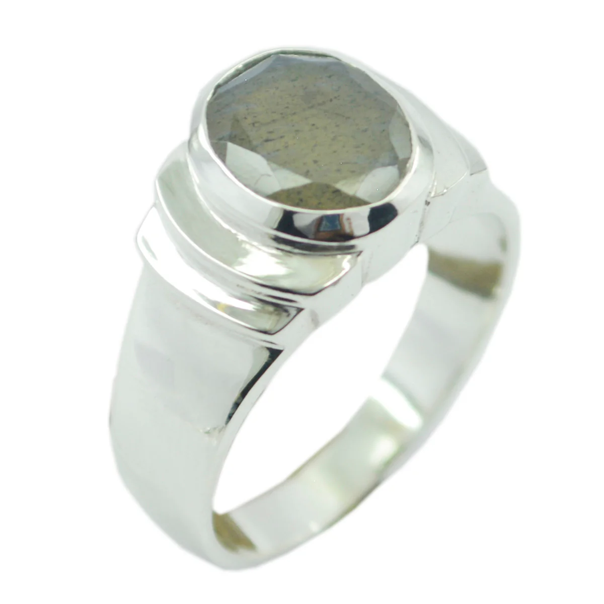 Labradorite Solitaire Moroccan 925 Sterling Silver Gray Gemstone Eye-catching Promise Ring Jewellery