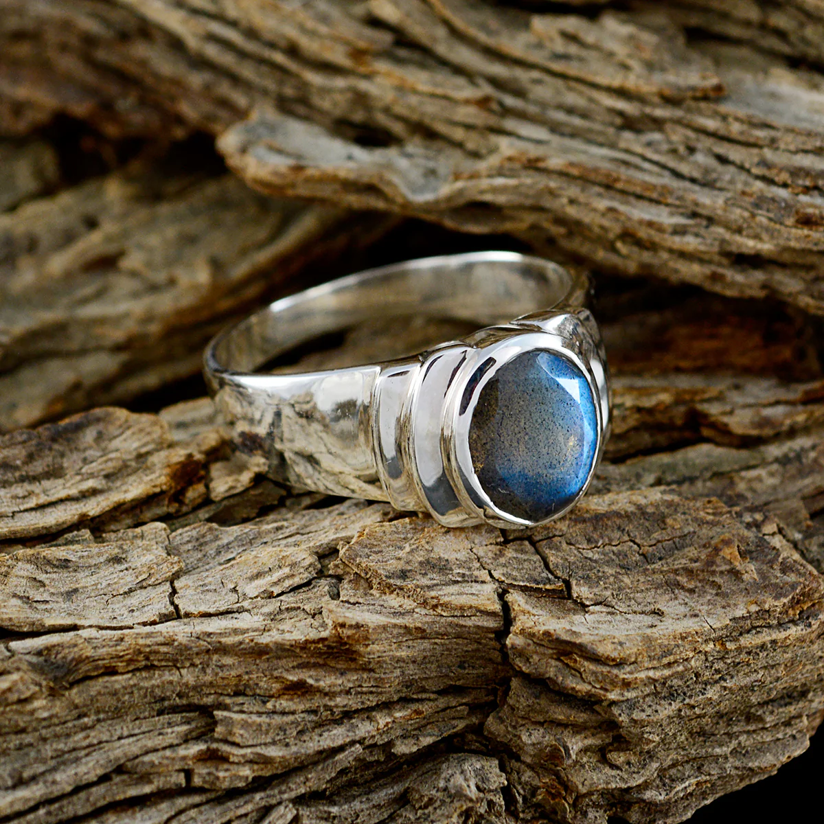 Labradorite Solitaire Moroccan 925 Sterling Silver Gray Gemstone Eye-catching Promise Ring Jewellery - Image 4