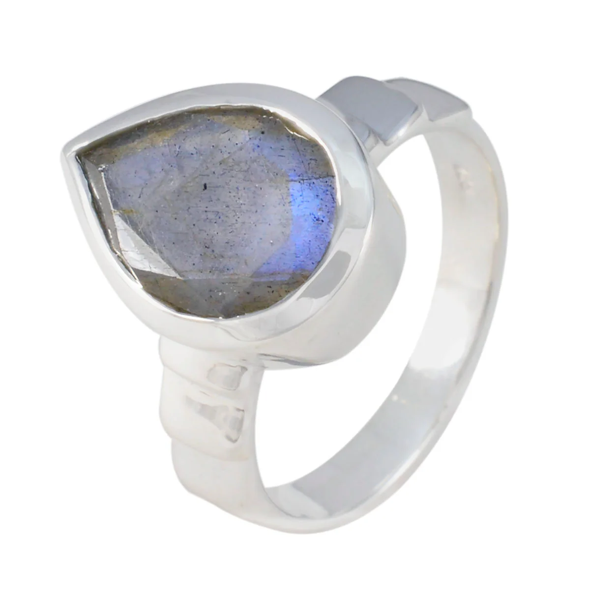 Labradorite Solitaire Russian Sterling Silver Gray Gems Mid-weight Engagement Ring Jewellery - Image 2