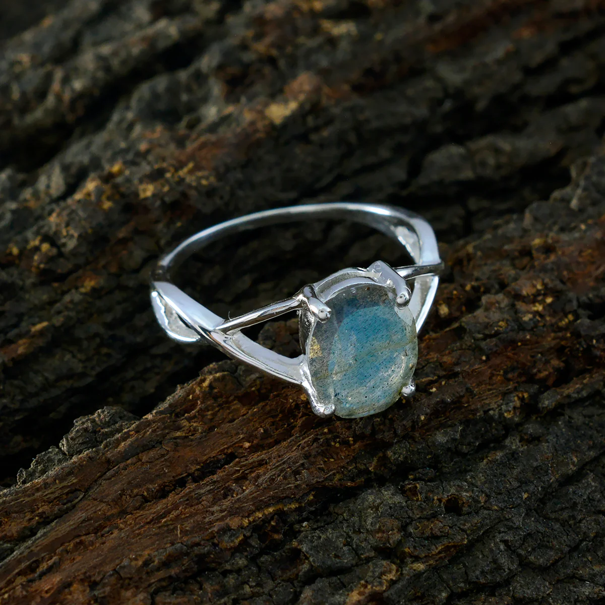 Labradorite Solitaire Turkish 925 Silver Gray Gems Delicate Luxurious Ring Jewelry - Image 4