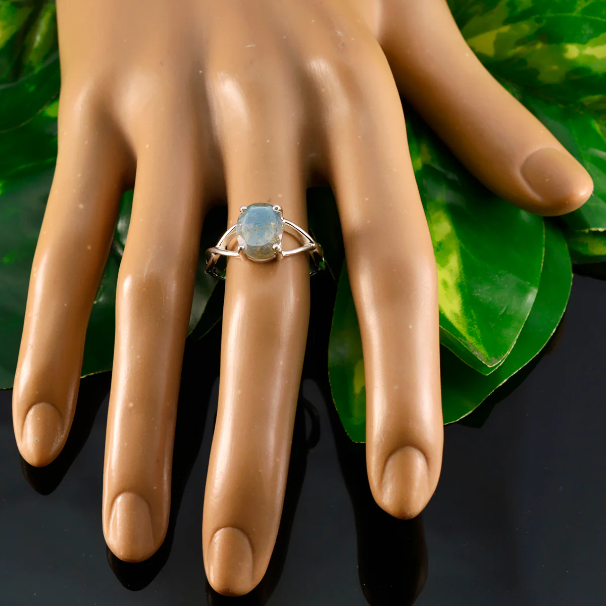 Labradorite Solitaire Turkish 925 Silver Gray Gems Delicate Luxurious Ring Jewelry - Image 6