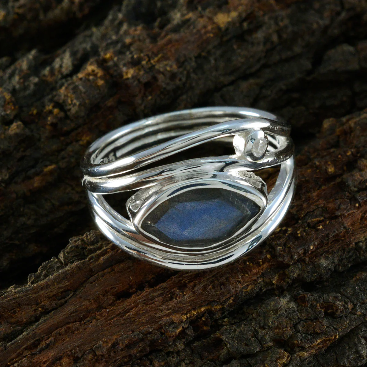 Labradorite Toi et Moi African 92.5 Silver Gray Gemstones Tiny Romantic Ring Jewelry - Image 3