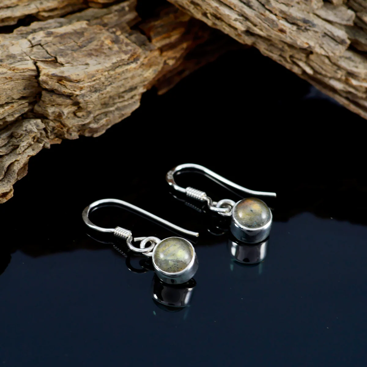 Labradorite Turkish Ha-eun multiple Dangle Gray Silver Earring - Image 3