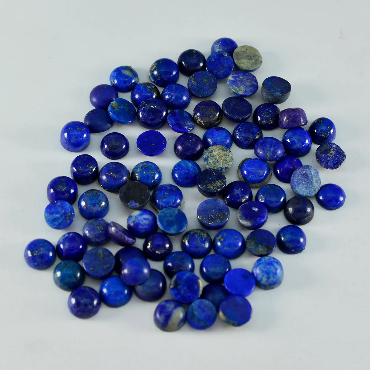 Lapis Lazuli 10PC Tiny 4x4 MM Round Cabochon Blue Lustrous semi Precious Gems - Image 2