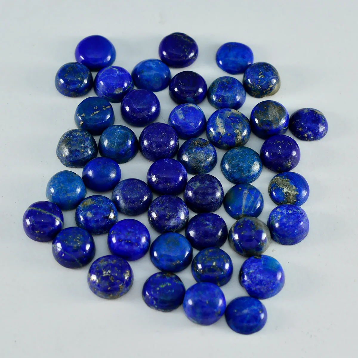 Lapis Lazuli 10PC Tiny 5x5 MM Round Cabochon Blue Shine semi Precious Loose Gems - Image 2