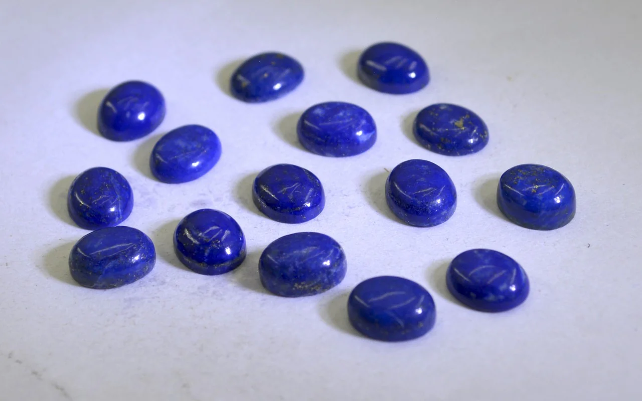 Lapis Lazuli 1PC Medium 8x10 MM Oval Cabochon Blue Sparkling semi Precious Semi Precious Gemstone - Image 2