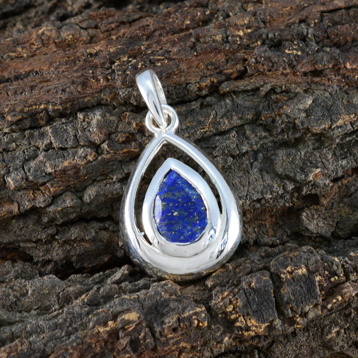 Lapis Lazuli Delicate French Silver Solitaire Noelia Glamorous Blue Pendant Jewelry - Image 3