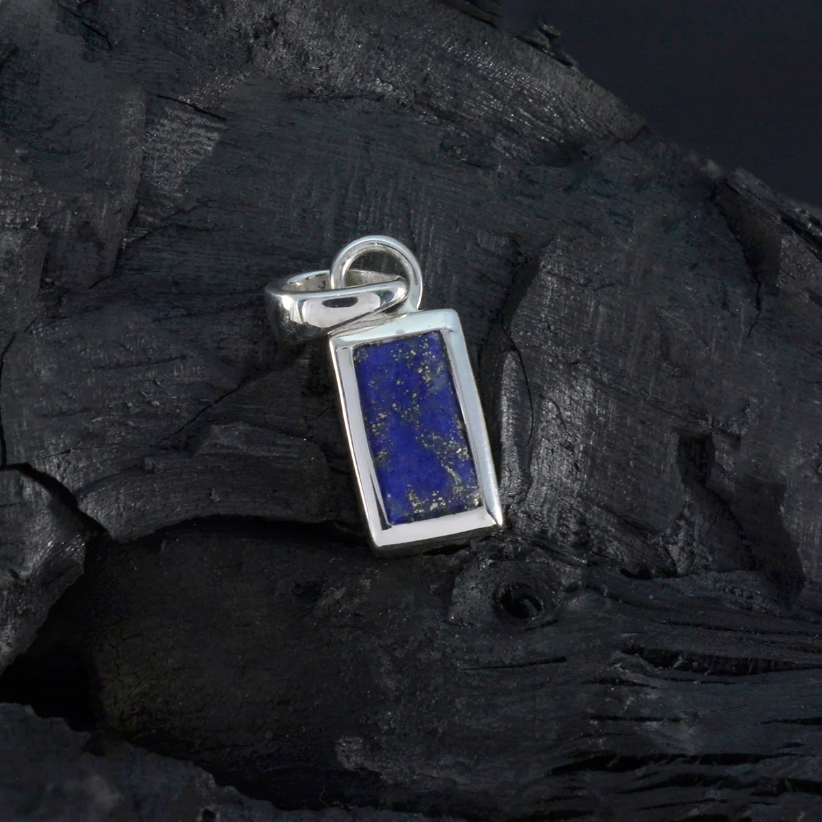Lapis Lazuli Delicate German 925 Silver Solitaire Tereza Contemporary Blue Pendant Jewelry - Image 3
