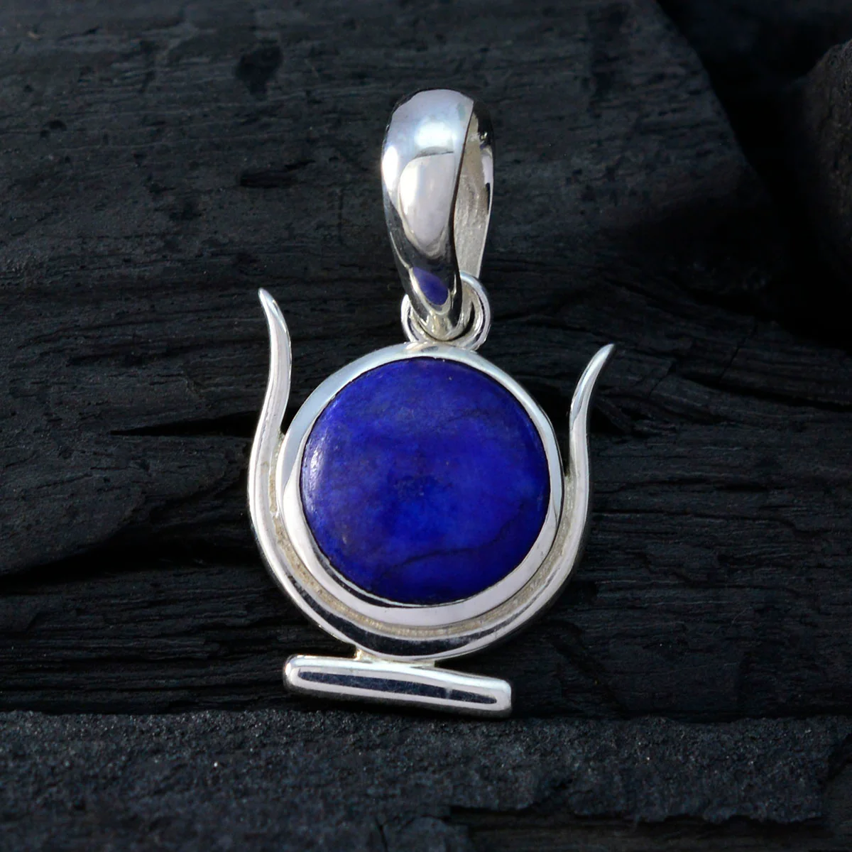 Lapis Lazuli Delicate German Sterling Silver Solitaire Lea Armor Blue Pendant Jewellery - Image 3