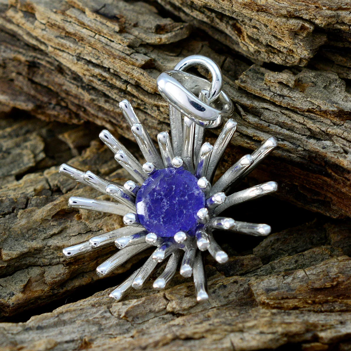 Lapis Lazuli Eye-catching German Sterling Silver Solitaire Rebeca Signet Blue Pendant Jewellery - Image 2