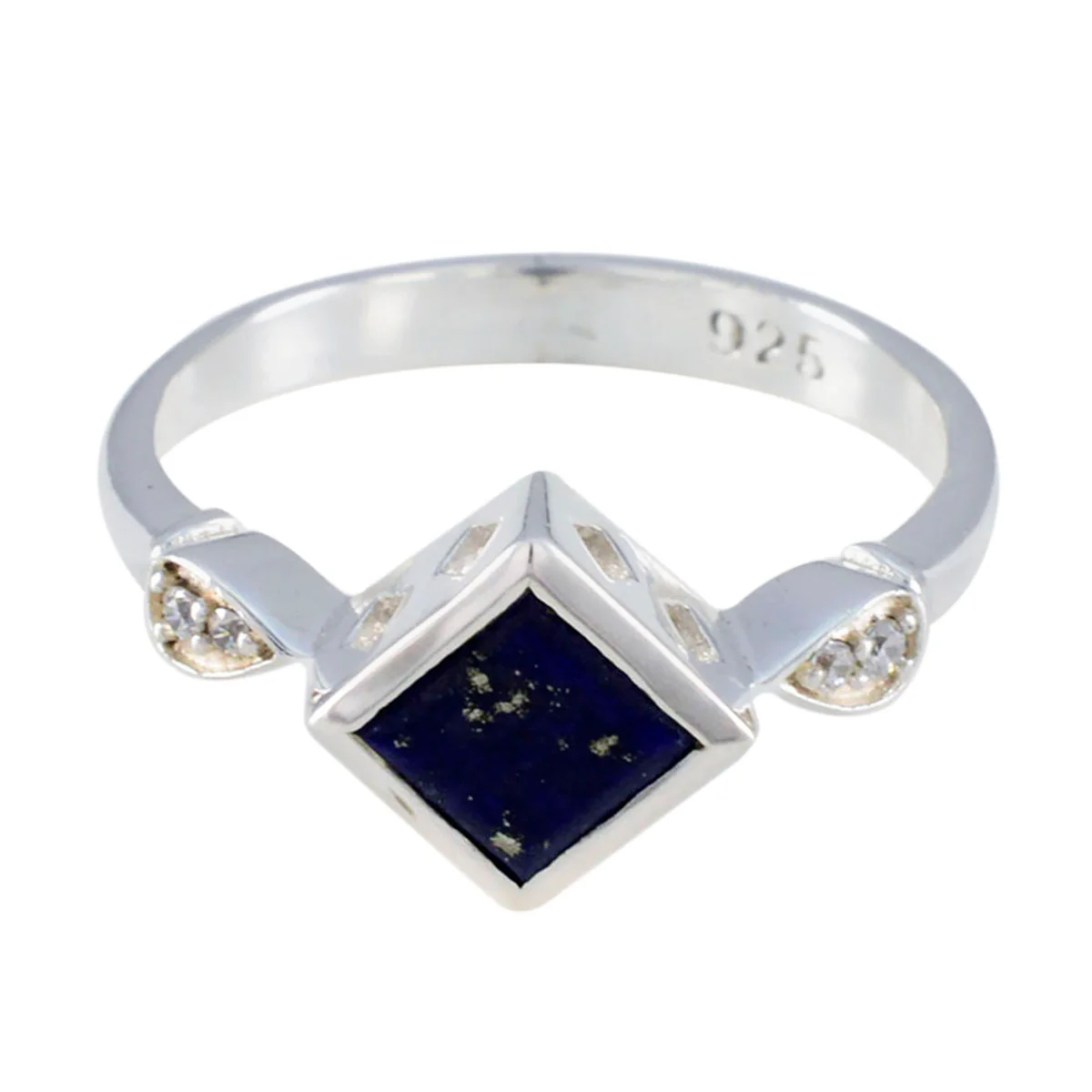 Lapis Lazuli Halo African 925 Sterling Silver Blue Gemstones Featherlight Romantic Ring Jewelry