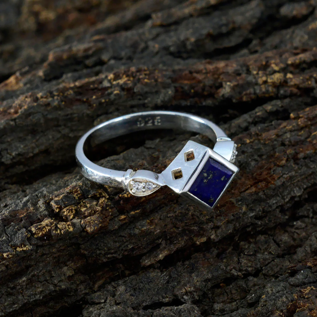 Lapis Lazuli Halo African 925 Sterling Silver Blue Gemstones Featherlight Romantic Ring Jewelry - Image 3