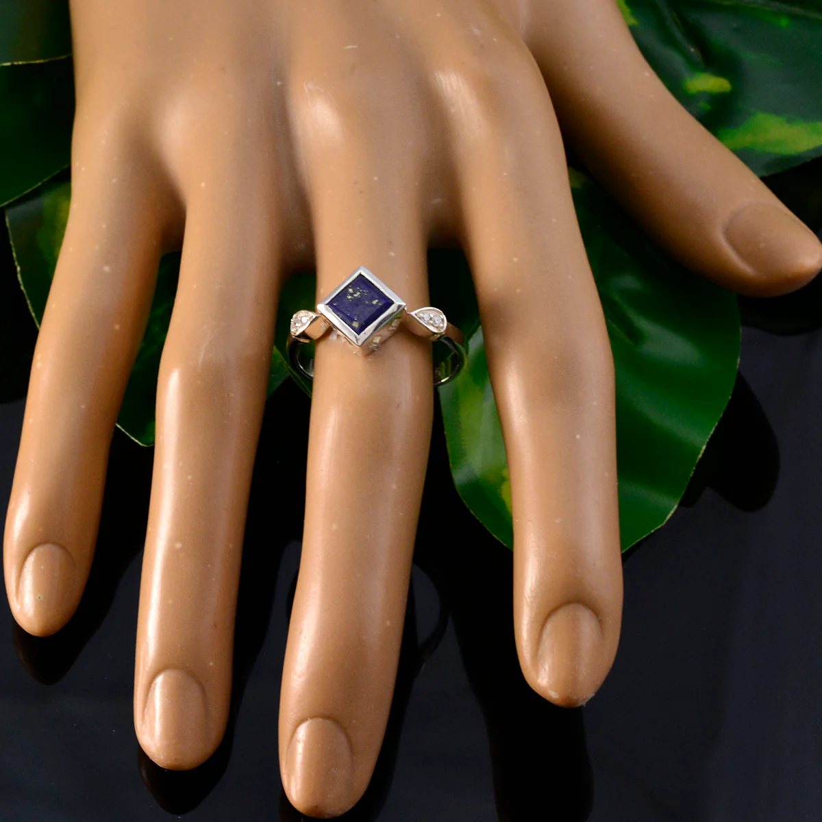 Lapis Lazuli Halo African 925 Sterling Silver Blue Gemstones Featherlight Romantic Ring Jewelry - Image 5