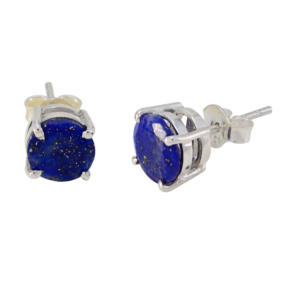 Lapis Lazuli Italian Alina Solitaire Stud Blue 92.5 Silver Earring - Image 3