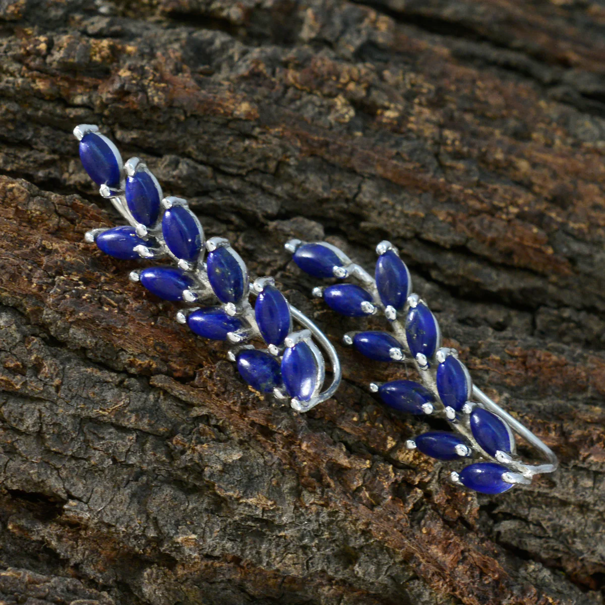 Lapis Lazuli Italian Paula multiple Stud Blue Sterling Silver Earring - Image 3