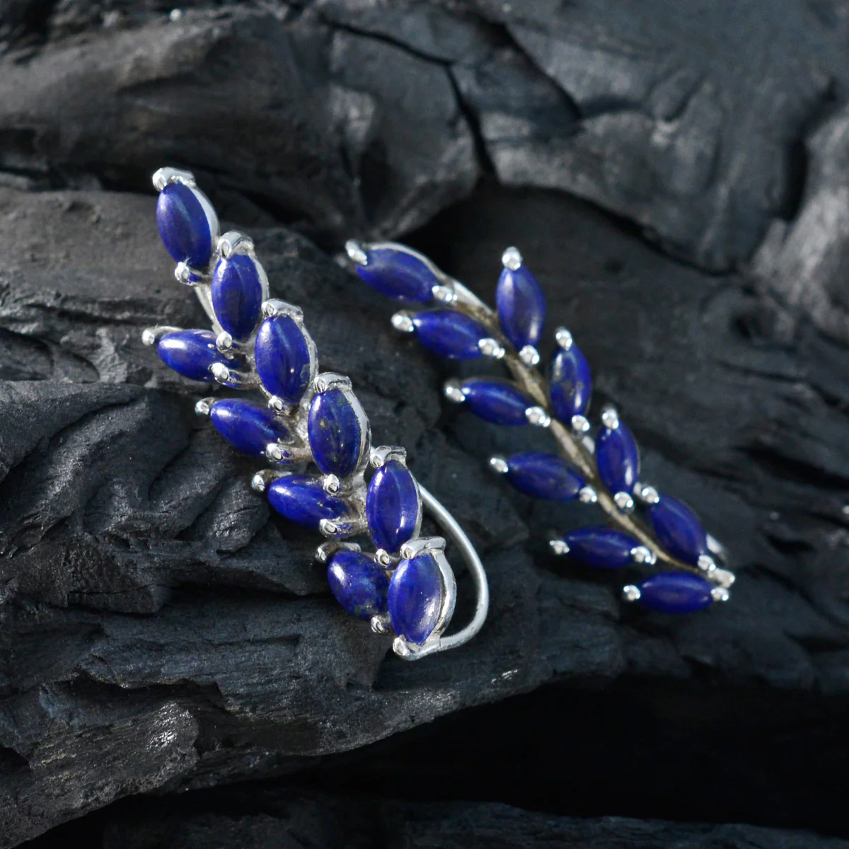 Lapis Lazuli Italian Paula multiple Stud Blue Sterling Silver Earring - Image 4