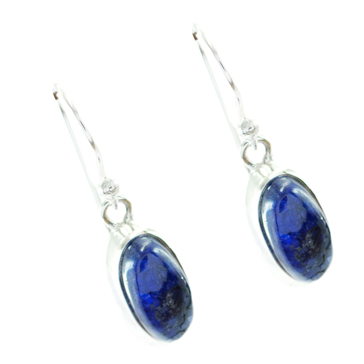 Lapis Lazuli Latin American Lourdes Solitaire Dangle Blue Sterling Silver Earring - Image 3
