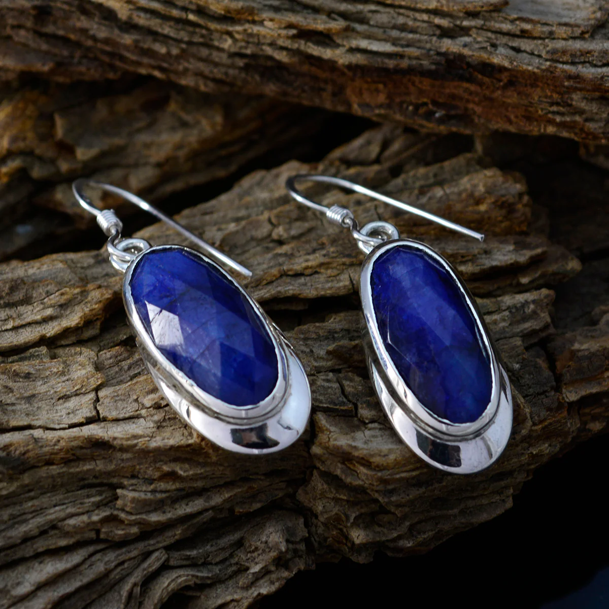 Lapis Lazuli Mexican Rebeca Solitaire Dangle Blue 925 Silver Earring - Image 3
