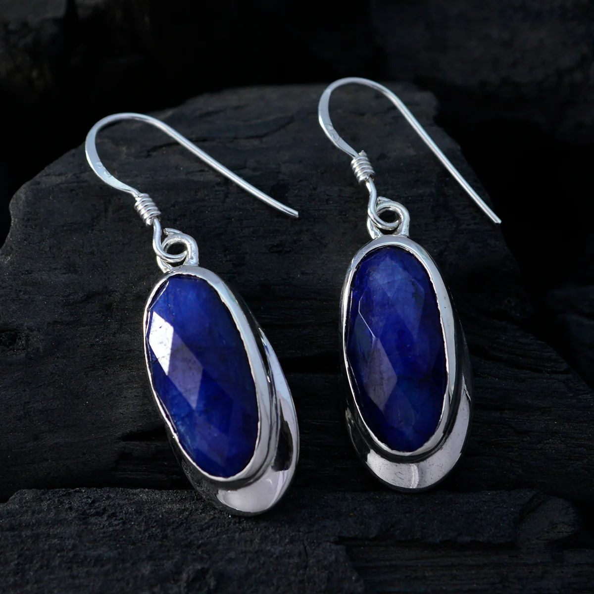 Lapis Lazuli Mexican Rebeca Solitaire Dangle Blue 925 Silver Earring - Image 4