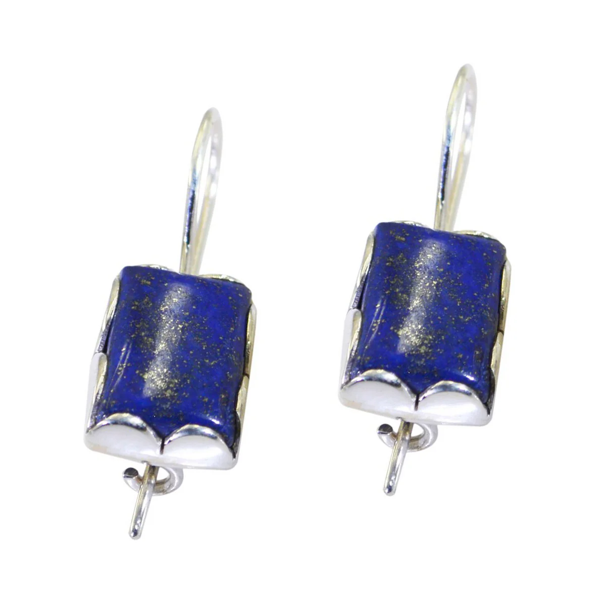Lapis Lazuli Middle Eastern Ida multiple Dangle Blue 92.5 Silver Earring - Image 2