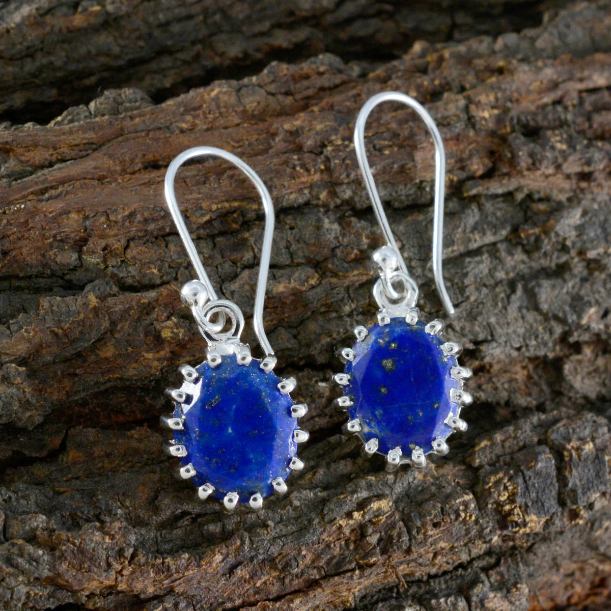 Lapis Lazuli Moroccan Aaliyah Solitaire Dangle Blue 92.5 Silver Earring - Image 3