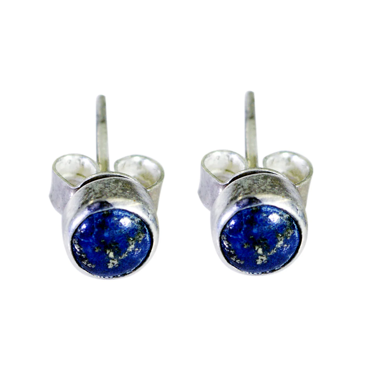 Lapis Lazuli Moroccan Micaela Solitaire Stud Blue 925 Silver Earring