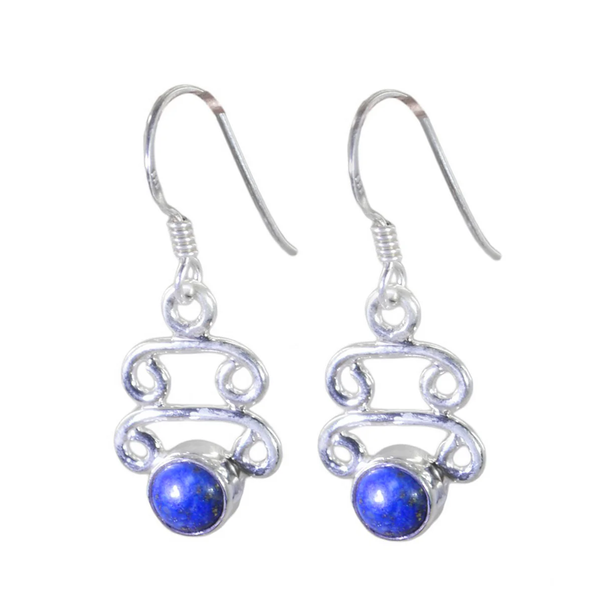 Lapis Lazuli Russian Elena multiple Dangle Blue 925 Silver Earring