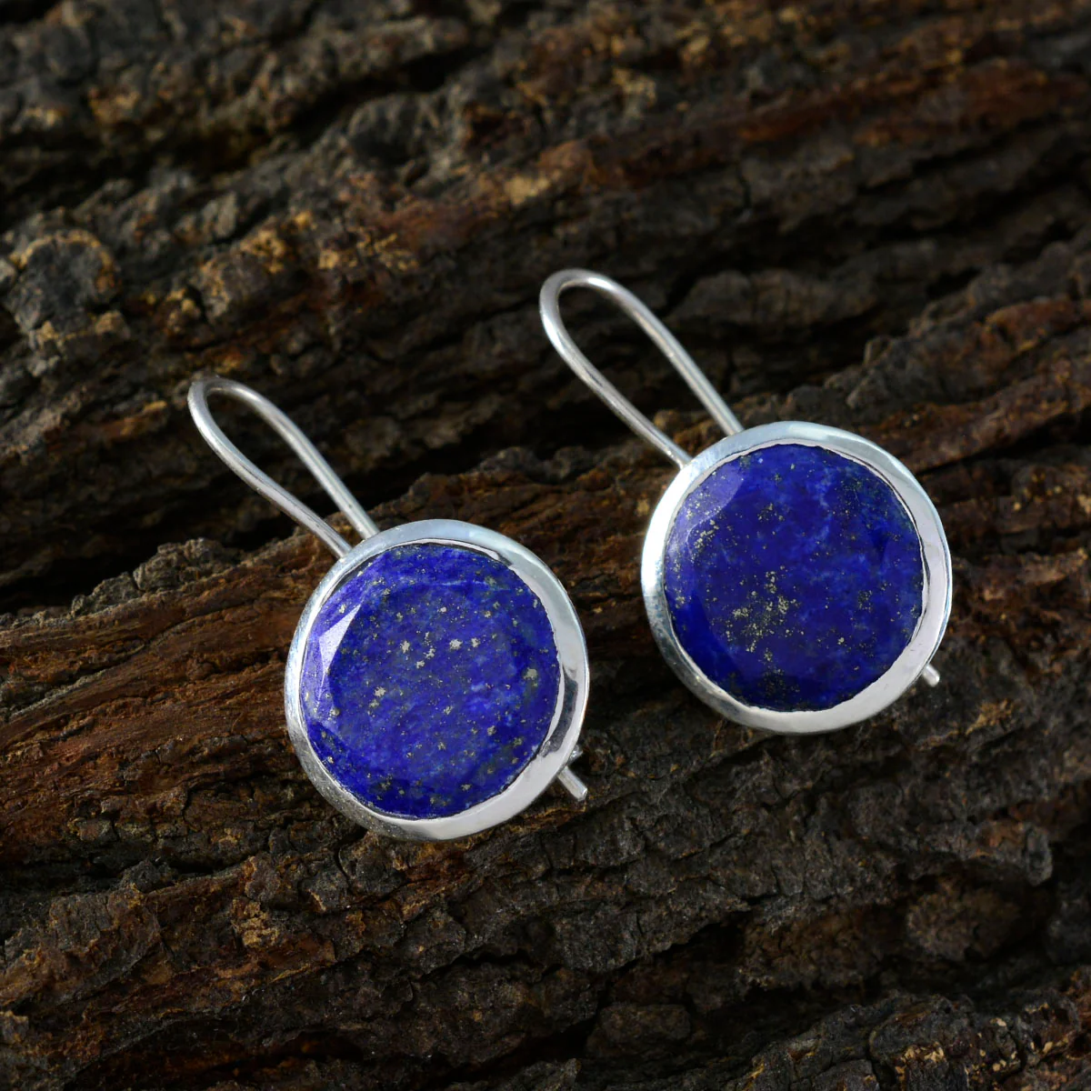 Lapis Lazuli Russian Victoria Solitaire Dangle Blue 92.5 Silver Earring - Image 3