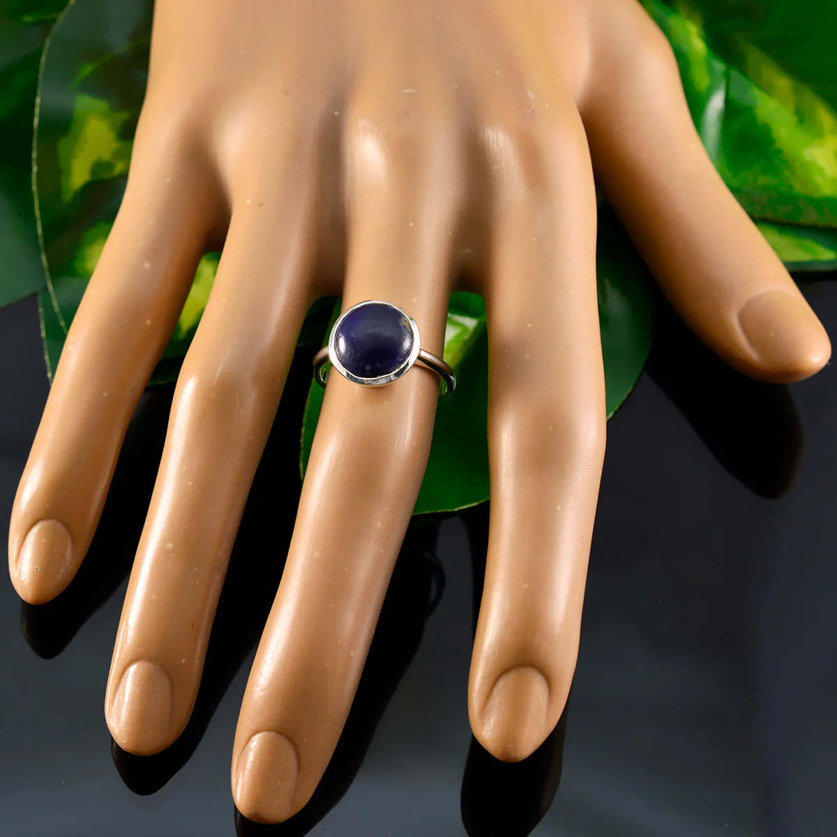 Lapis Lazuli Solitaire African Silver Blue Gems Tiny Trendy Ring Jewelry - Image 5