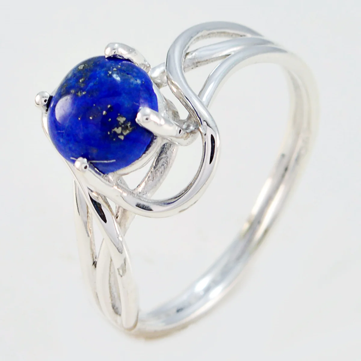 Lapis Lazuli Solitaire American 92.5 Silver Blue Gemstones Delicate Sophisticated Ring Jewelry - Image 2