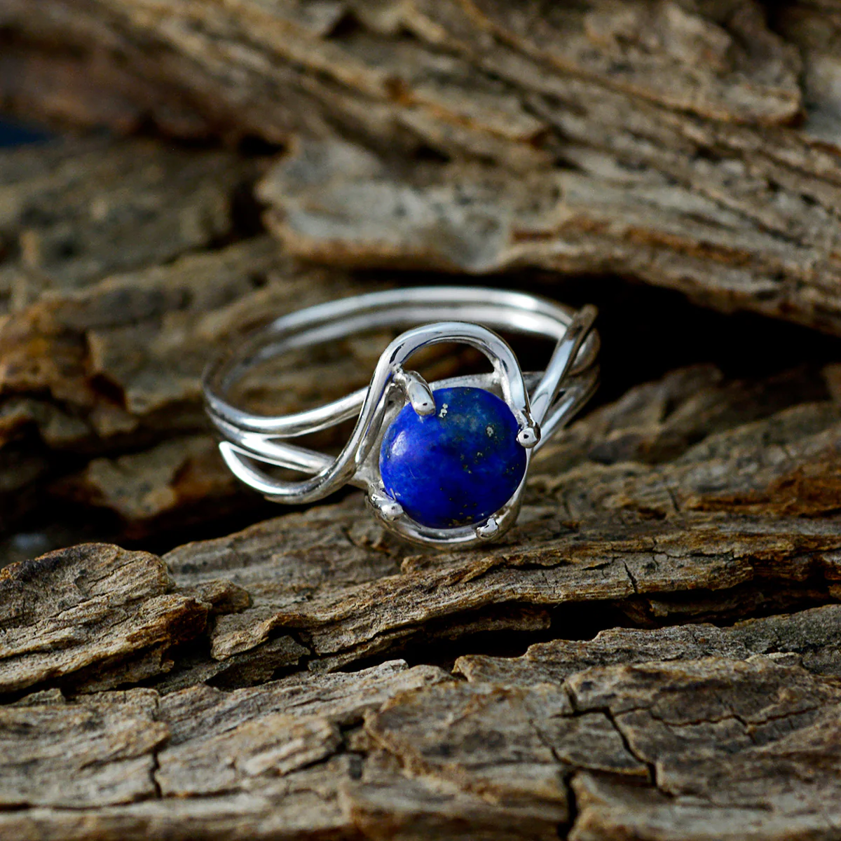 Lapis Lazuli Solitaire American 92.5 Silver Blue Gemstones Delicate Sophisticated Ring Jewelry - Image 3