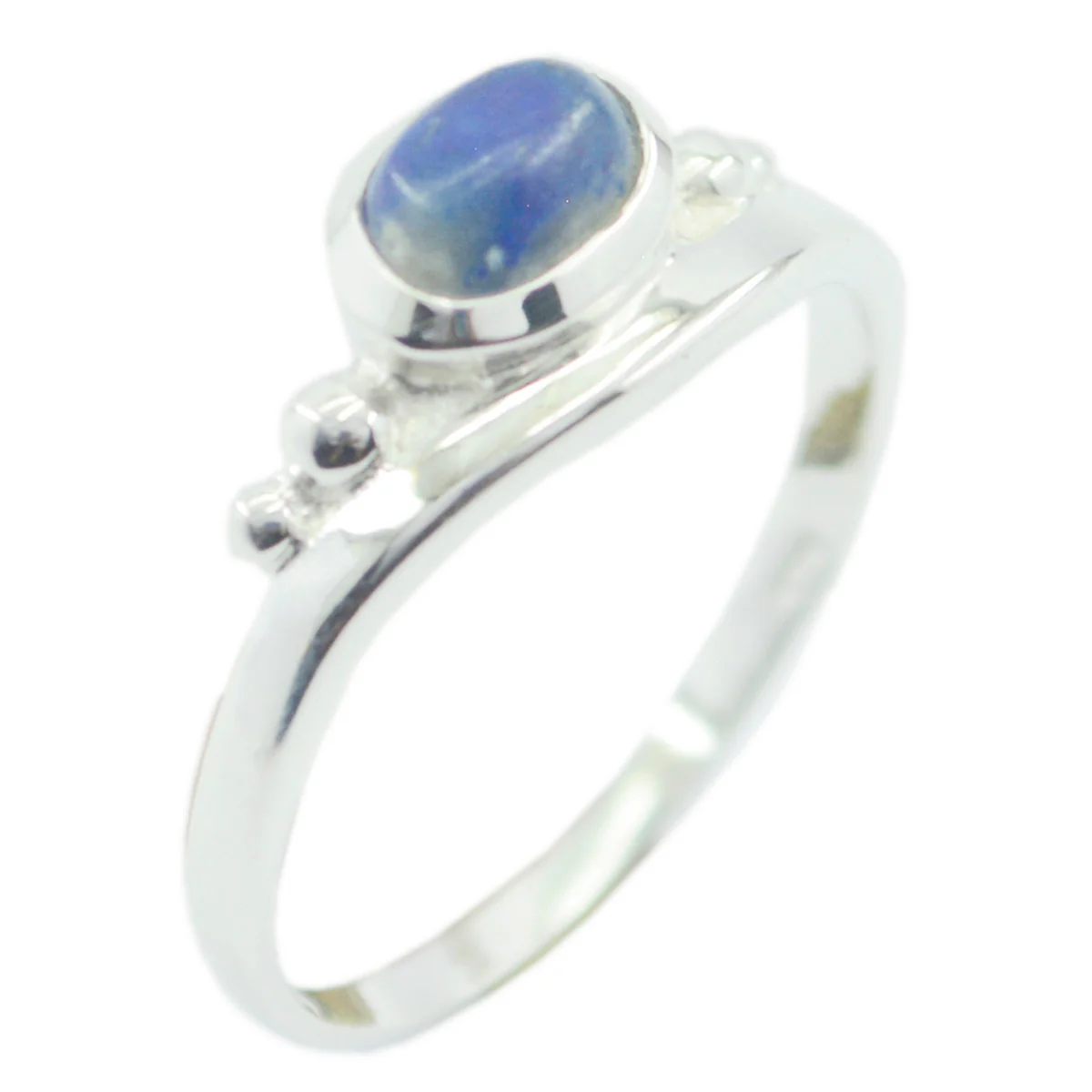 Lapis Lazuli Solitaire American Silver Blue Gemstone Delicate Graceful Ring Jewellery - Image 3