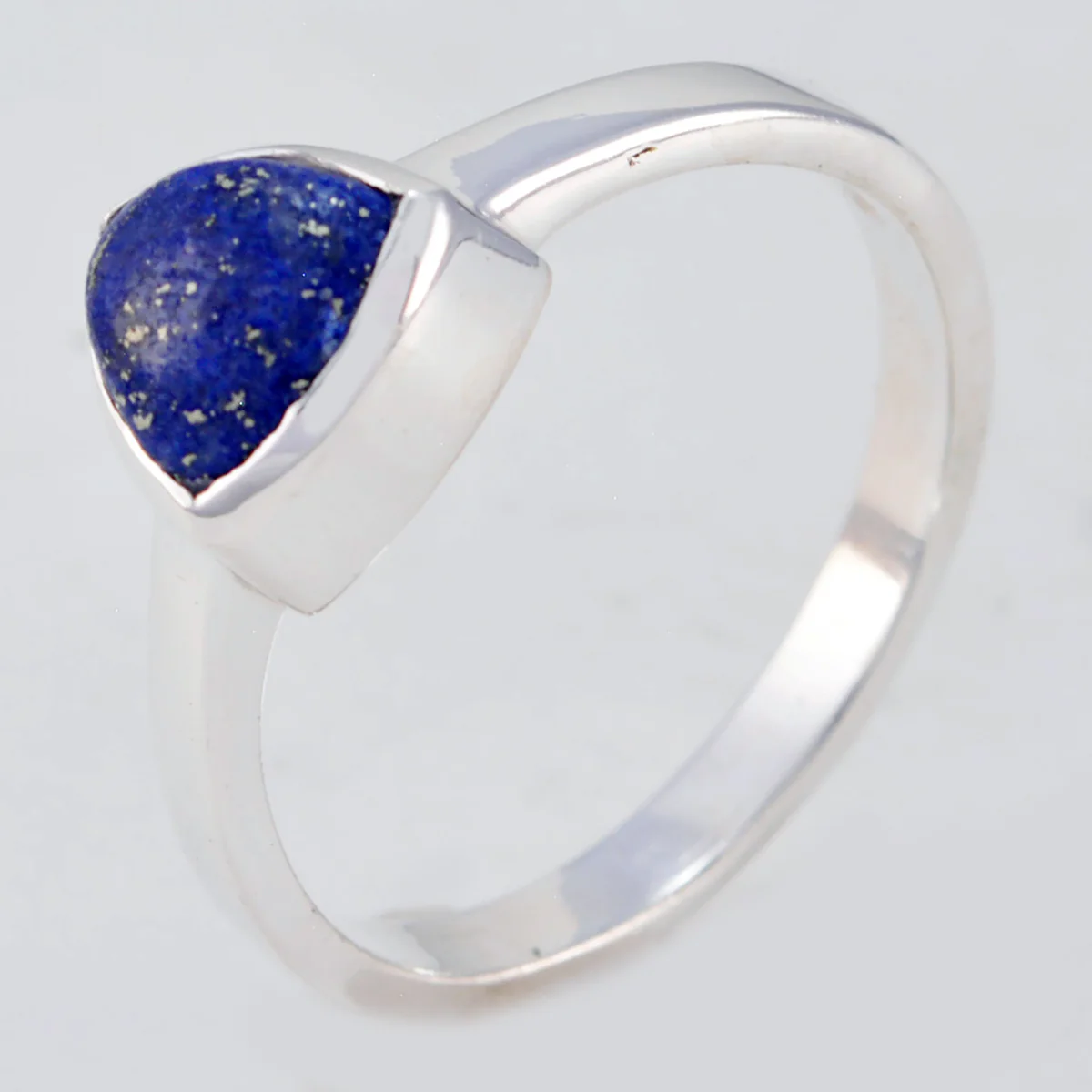 Lapis Lazuli Solitaire Australian 92.5 Silver Blue Gemstones Dainty Geometric Ring Jewelry - Image 2