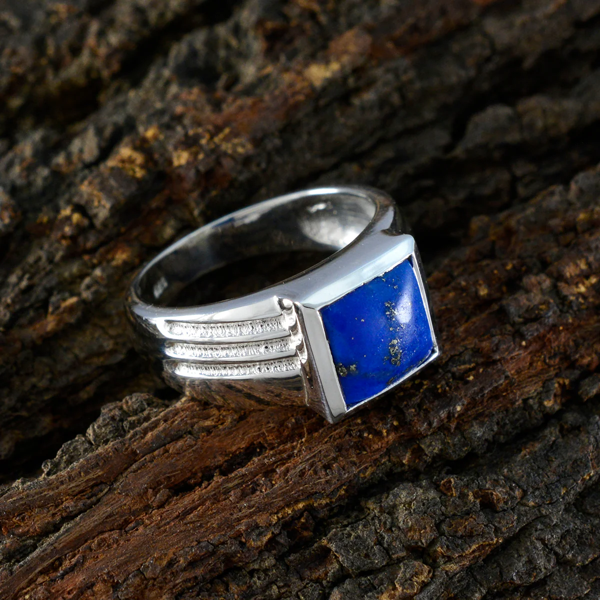 Lapis Lazuli Solitaire Egyptian 925 Silver Blue Gemstones Classic Graceful Ring Jewellery - Image 3