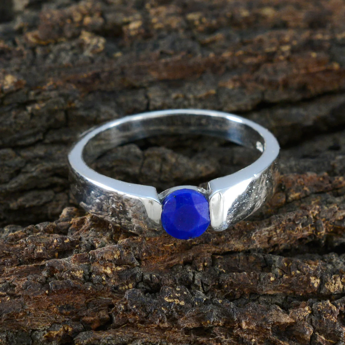 Lapis Lazuli Solitaire Egyptian 925 Sterling Silver Blue Gemstone Slim Sophisticated Ring Jewelry - Image 3