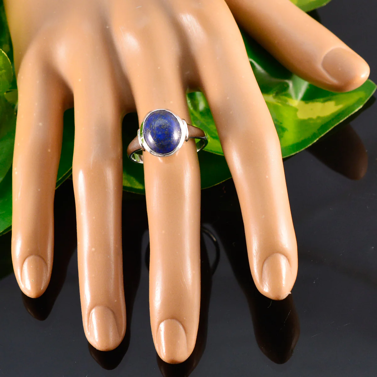 Lapis Lazuli Solitaire French 925 Silver Blue Gems Minimal Artisan Ring Jewelry - Image 6
