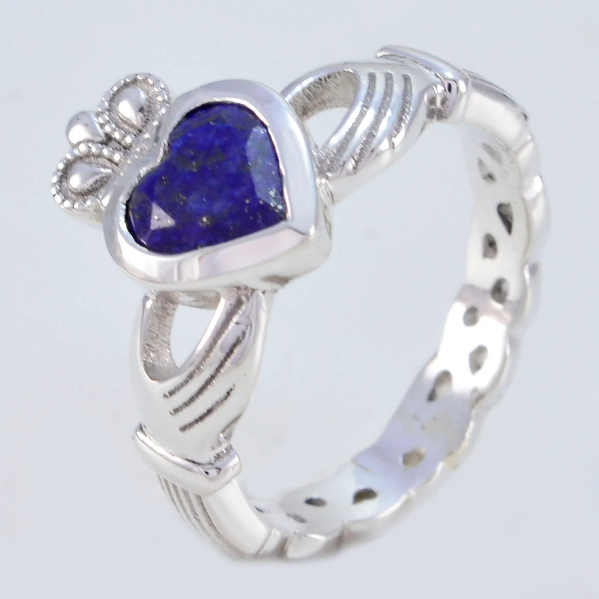 Lapis Lazuli Solitaire French 925 Silver Blue Gemstones Tiny Promise Ring Jewelry - Image 2